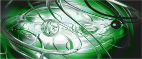 Zelený abstraktný obraz (120x50 cm)