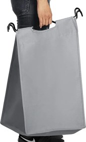 Kôš na bielizeň s kolieskami, 4 priehradky, vozík na bielizeň, 4 x 35L, sivý