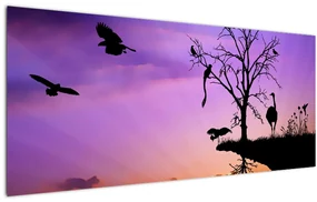 Obraz - Siluety zvierat (120x50 cm)