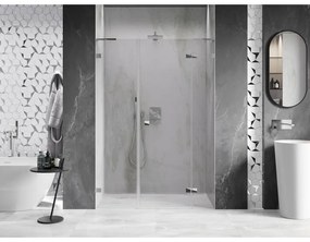 Mexen Lunar L, Otočné pravé sprchové dvere 130 cm, 8mm číre sklo, chrómový profil, 834SL-130-050-01-00-P