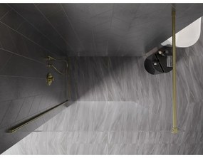 Mexen Kioto-X, sprchová zástena 120 x 200 cm, 10mm číre sklo, zlatý matný profil, 800-120-101-55-00-X