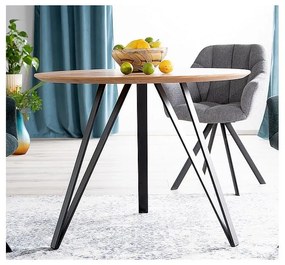Jedálenský stôl Tetis, priemer 100 cm, dub / čierna
