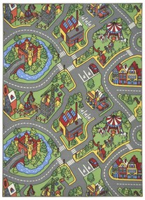 Detský kusový koberec Hravé mesto, 80x120, viacfarebná, detská izba, Vopi
