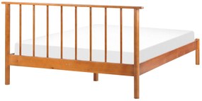 Drevená posteľ 140 x 200 cm svetlé drevo BARRET II Beliani