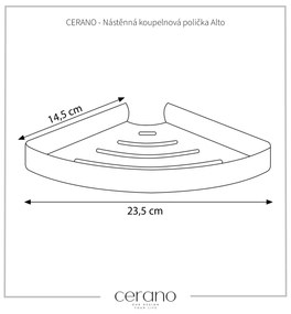 CERANO - Nástenná kúpeľňová polička Alto - čierna matná, CER-CER-479488