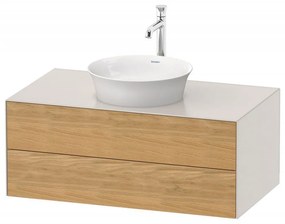 DURAVIT White Tulip závesná skrinka pod umývadlo na dosku, 2 zásuvky, 1000 x 550 x 408 mm, dub prírodný masív/nordická biela matná, WT49860H539