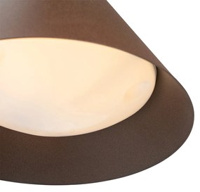 Priemyselná vonkajšia nástenná lampa hrdzavohnedá kužeľová IP44 - Natas