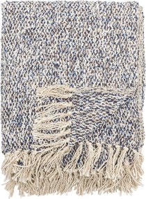 Sivomodrá deka s prímesou ľanu 130x160 cm Ocean – Bloomingville