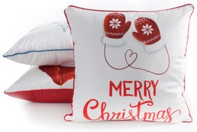 EUROFIRANY VIANOČNÁ DEKORAČNÁ OBLIEČKA NA VANKÚŠ MERRY1 45X45 CM VZOROVANÁ