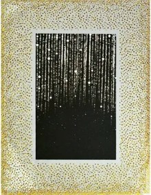 Fotorámik sklenený 10x15 cm, zlaté trblietavé bodky%