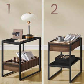 Odkladací stolík E1082 BK, čierny