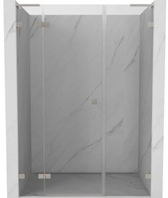 Mexen Lunar L, Otočné ľavé sprchové dvere 125 cm, 8mm číre sklo, oceľový profil, 834SL-125-050-97-00-L