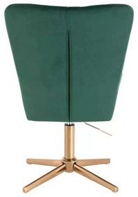 LuxuryForm DESIGN Kreslo AMADEO VELUR na zlatom kríži - zelené