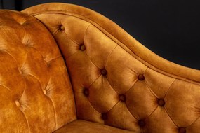 Leňoška CHESTERFIELD, zamatovo horčicovo žltá
