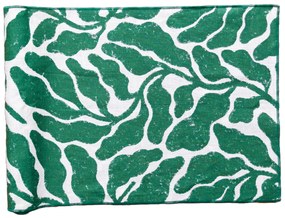 Fine Little Day Ľanový behúň na stôl Leaves Green 47 x 180 cm