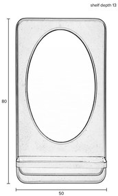 Nástenné zrkadlo s poličkou 50x80 cm Pascal – White Label