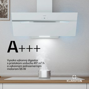 Klarstein BigBite šikmý digestor | režim odsávania vzduchu a recirkulácie | bezpečnostné sklo | 417 m³/h | 90 cm