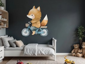 drevko |  Detská nálepka Lišiak na bicykli  60 x 52 cm