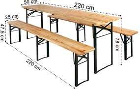 Sada zahradního nábytku LAGER z masivu hnědá