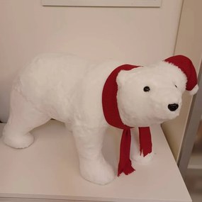 DECOLED Plyšový medvedík, 70 x 28 x 44 cm, biely