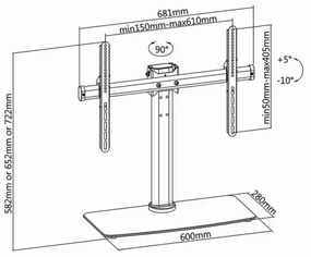 Nedis TVSM2330BK − Full Motion Stojan pre TV 32-65/3 výškové polohy