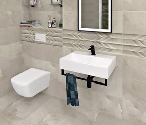 Sapho Sapho, HANG držiak uterákov pod umývadlo 560x98mm, čierna matná, HG560