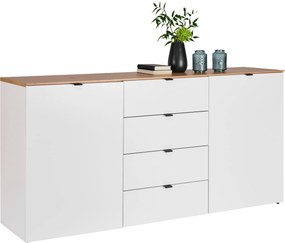 XXXLutz ŠIROKÁ KOMODA, biela, dub artisan, 180/91/44 cm Hom`in - Komody - 002737044112