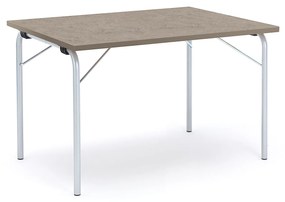 Skladací stôl NICKE, 1200x800x720 mm, linoleum - svetlošedá, strieborná