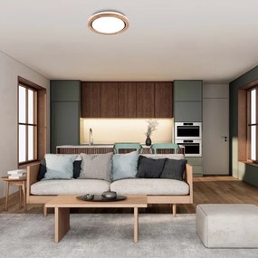 LED Kúpeľňové stropné svietidlo LED/24W/230V pr. 39 cm IP44 dub