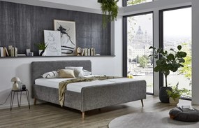 Posteľ Herning 180x200 cm, šedá štruktúrovaná látka