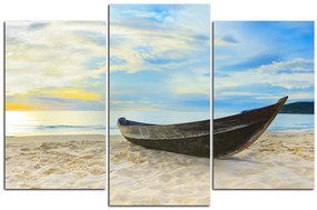 Obraz na plátne - Čln na pláži 151C (105x70 cm)