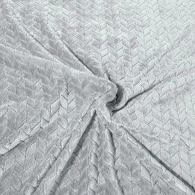 Jednofarebná jemná deka sivej farby s módnym reliéfnym vzorom Šírka: 200 cm | Dĺžka: 220 cm