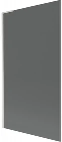 Mexen Next L, 1-krídlová vaňová zástena 100 x 150 cm, 6mm šedé sklo, 6mm číre sklo, profil brúsená oceľ, 895-100-000-03-40-97