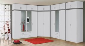 Šatníková skriňa Case, 181 cm,biela / biela