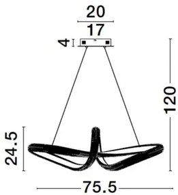 LED luster Medora B 75.5 zlaté