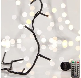 LED Vonkajšia vianočná reťaz CLUSTER 200xLED/8 funkcií 2,1 m IP44 teplá biela + DO