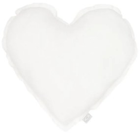 Cotton &amp; Sweets Mini ľanový vankúš srdce biela 28 cm