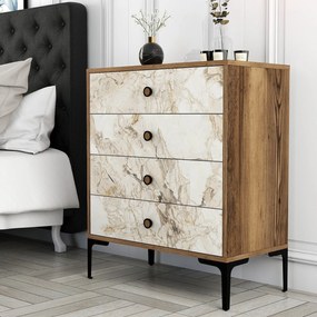 Komód Lizbon 538 - Walnut, White