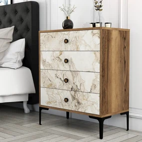 Komód Lizbon 538 - Walnut, White