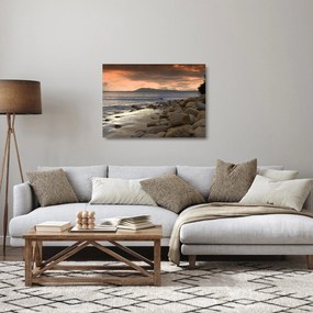 Sklenený obraz - More a hory (70x50 cm)