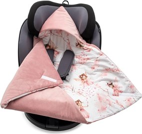 Zateplená zavinovačka do autosedačky New Baby Love Teddy Bear pink