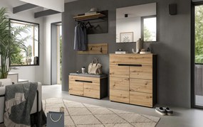 Predsieňová zostava Cano (5-dielna), šedá/dub artisan