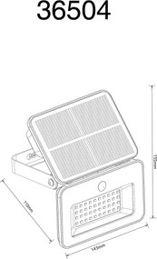 Globo 36504 - Stmievateľné LED solárne svietidlo so senzorom 8W/5V 3000/4000/6500K IP65