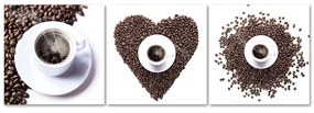 Gario Sada obrazov na plátne Coffee heart - 3 dielna Rozmery: 120 x 40 cm