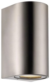 Nordlux - Vonkajšie nástenné svietidlo CANTO 2xGU10/28W/230V IP44 nerezová oceľ