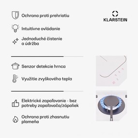 Klarstein MultiChef 4, indukčná a plynová varná doska, 4 varné zóny, 2 plynové horáky, 2 indukčné varné dosky, FlexZone