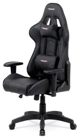 Herné kancelárske kreslo KA-F03 BK, koženka čierna