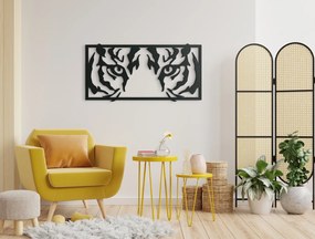 drevko 3D obraz na stenu Pohľad tigra Rozmer obrazu: 22 x 44,5 cm, Farba dekorácie: Čierna