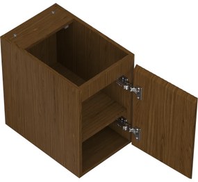 Mexen Rivel, kúpeľňová skrinka 30 cm, 1 dvierka, drážkovaná, orech, 91A21-03047-1-BF86
