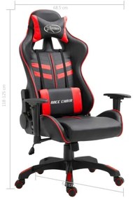 vidaXL Herná stolička, červená, umelá koža-